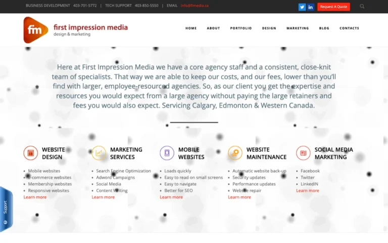 First Impression Media, website design in Calgary