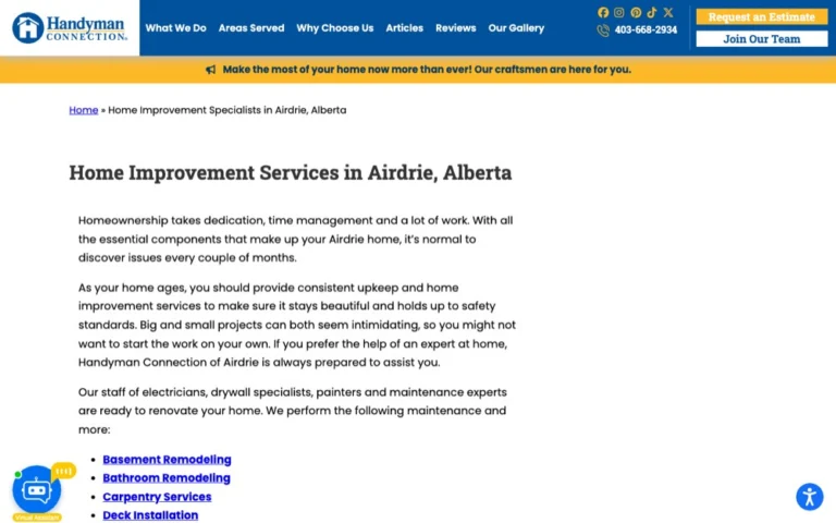 Handyman Connection (Airdrie, Okotoks & Cochrane), handyman services in Calgary, Airdrie, Okotoks, Cochrane & Chestermere