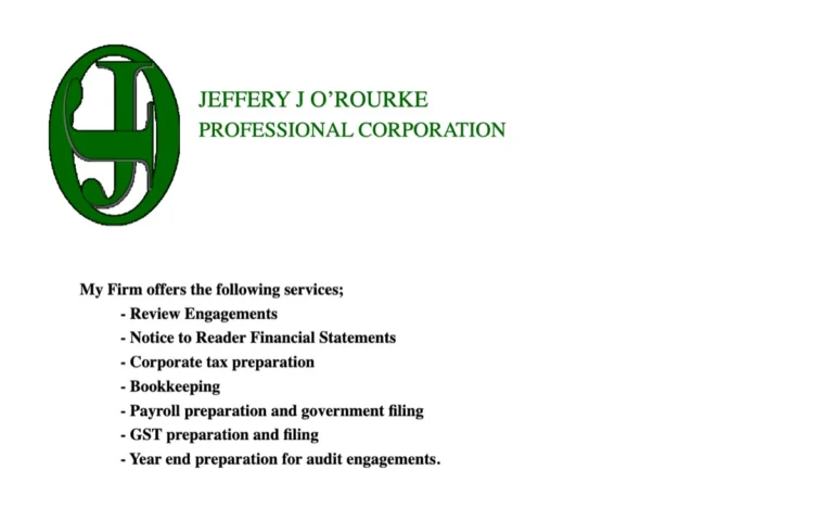 Jeffrey J O'Rourke Professional Corp, accountants in Cochrane