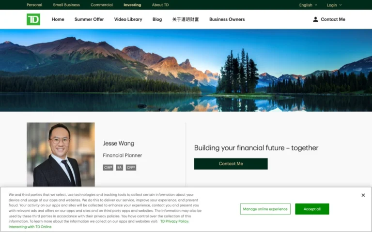 Jesse Wang - TD Financial Planner, financial planners in Calgary