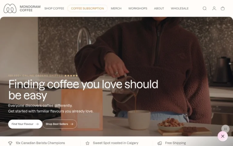 Monogram Coffee, ranked top 5 coffee shops in Calgary