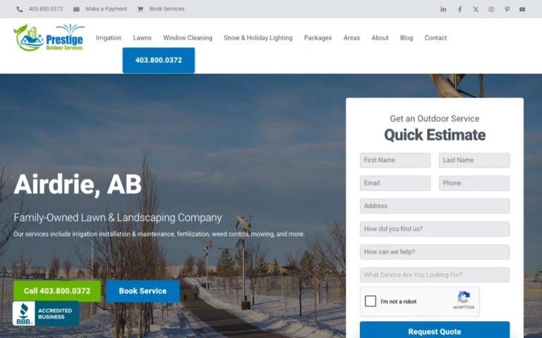 Prestige Outdoor Services, ranked top 5 landscaping in Airdrie