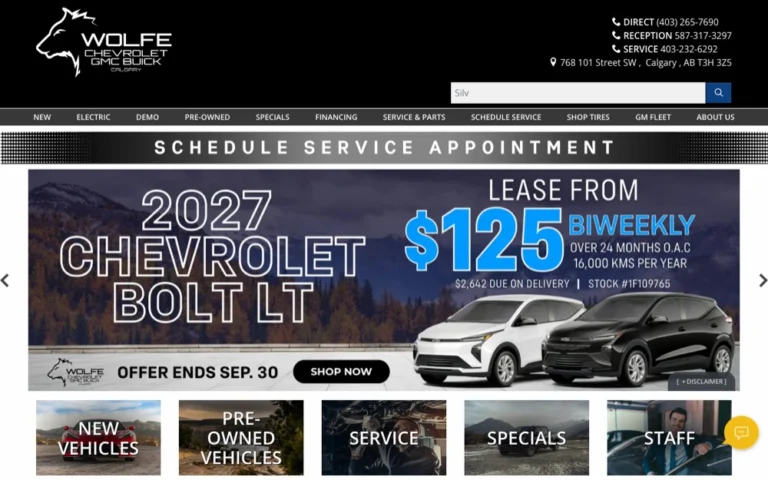 Wolfe Chevrolet Calgary, ranked top 5 auto sales in Calgary